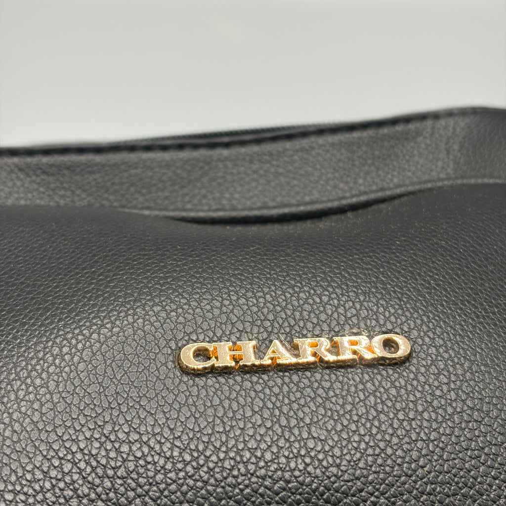 Borsa a Tracolla Nera Charro con Tasca Frontale