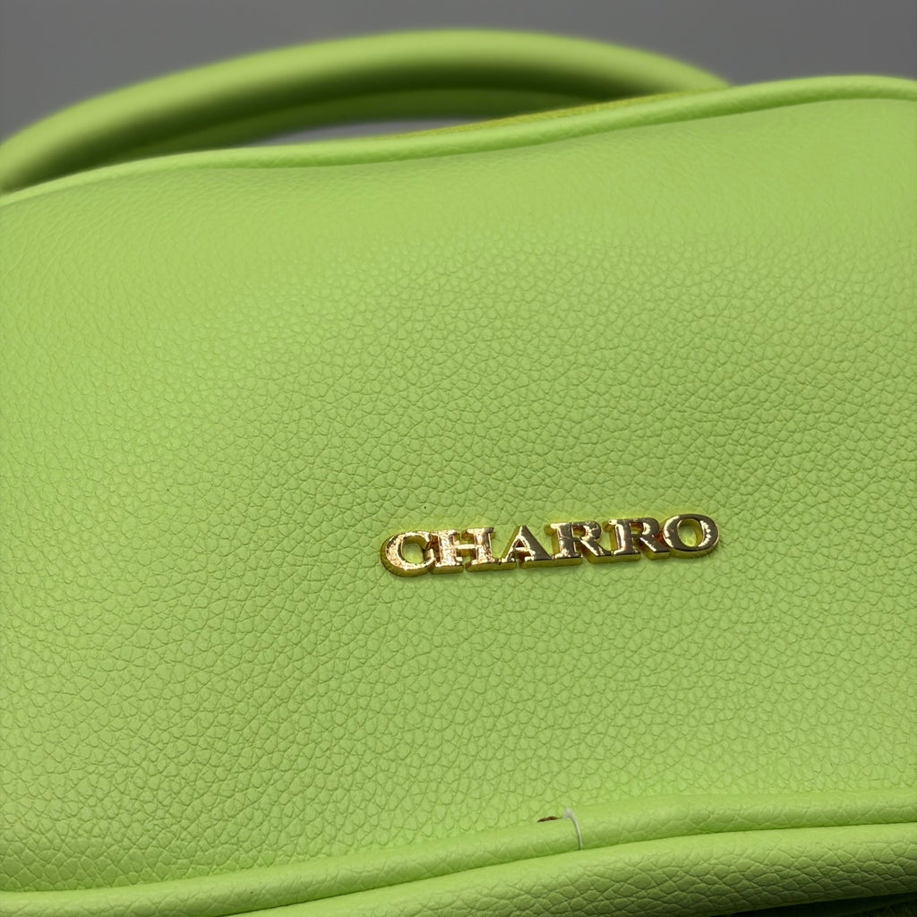 Borsa a Tracolla Verde Lime Charro con Tasca Frontale