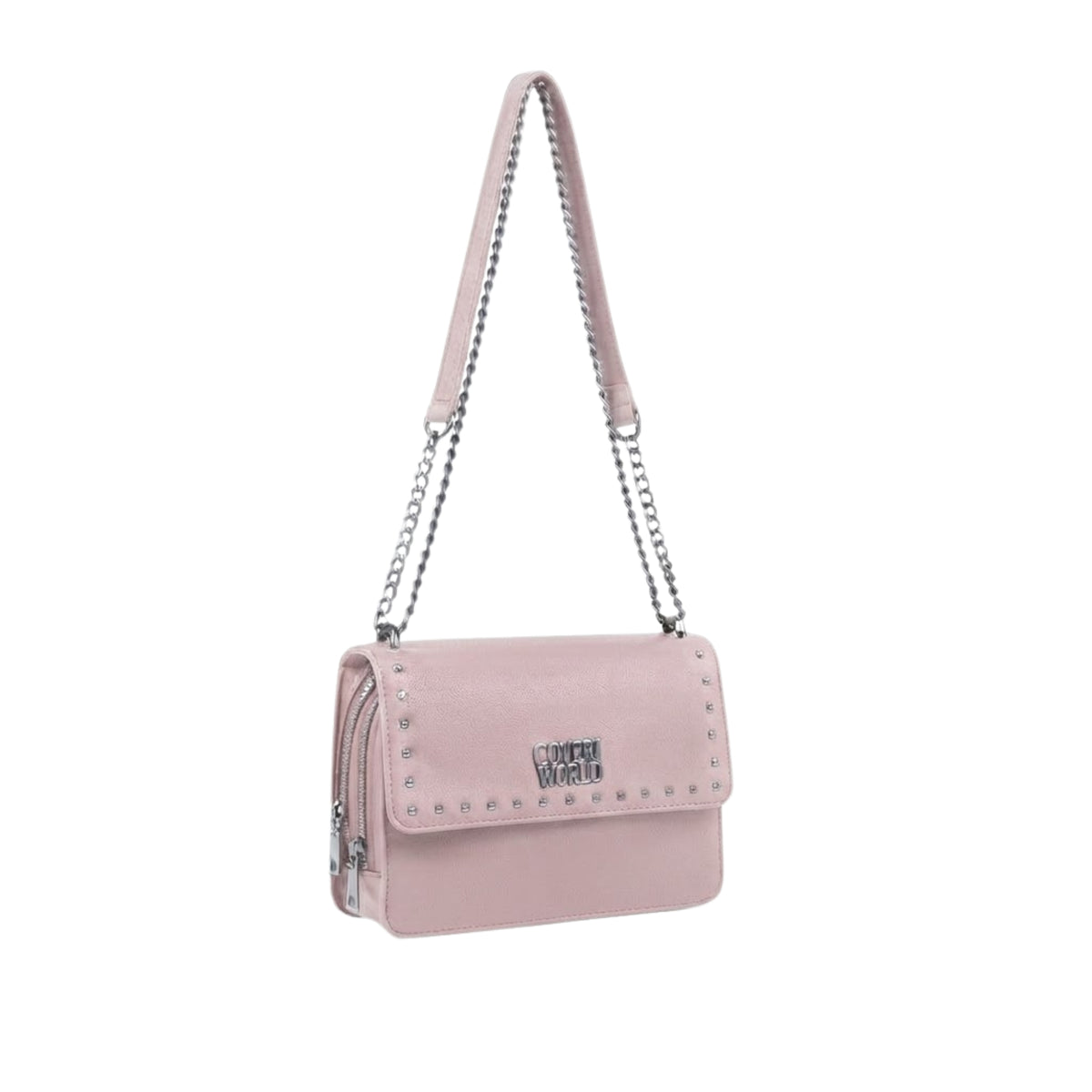 Borsa a Tracolla con Borchie e Zip Laterale Coveri World